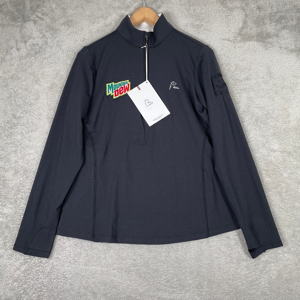 Rhoback Q-Zip Pullover Womens Medium Black Mountain Dew Pepsi Logo Performance